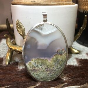 Elegant Sterling Silver and Purple Agate Pendant